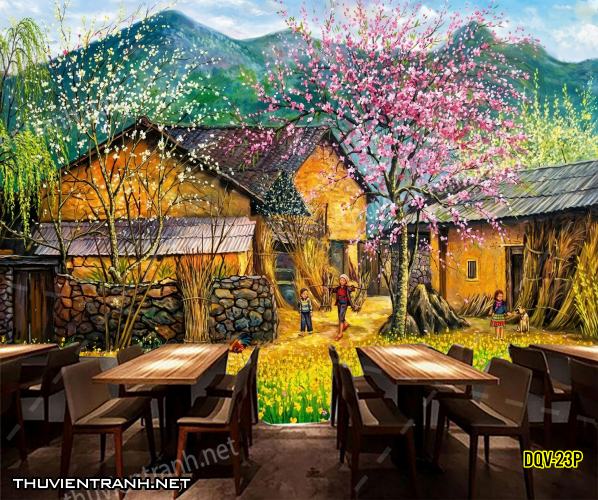 Tranh dán tường Đổng quê, Quê hương, Làng Quê Việt - -DQV-23P - Kết quả tìm kiếm tranh tường